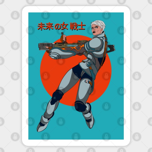 FEMALE CYBER-WARRIOR 01 Sticker by AlexxElizbar